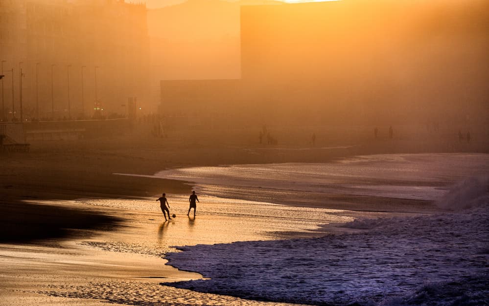 Beach Soccer Sunset by Jois Domont ( J.L.G.) — canvas wall art