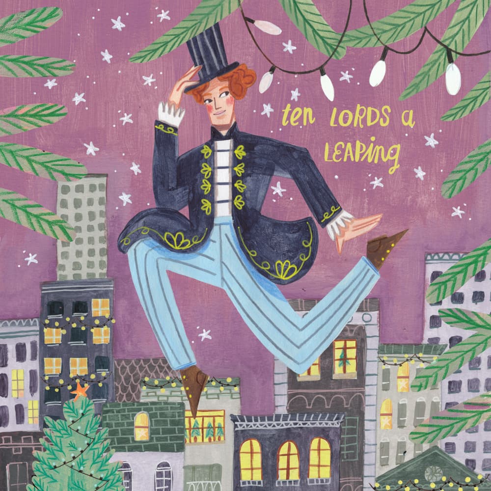 ten lords a leaping by Caroline Bonne Müller — canvas wall art
