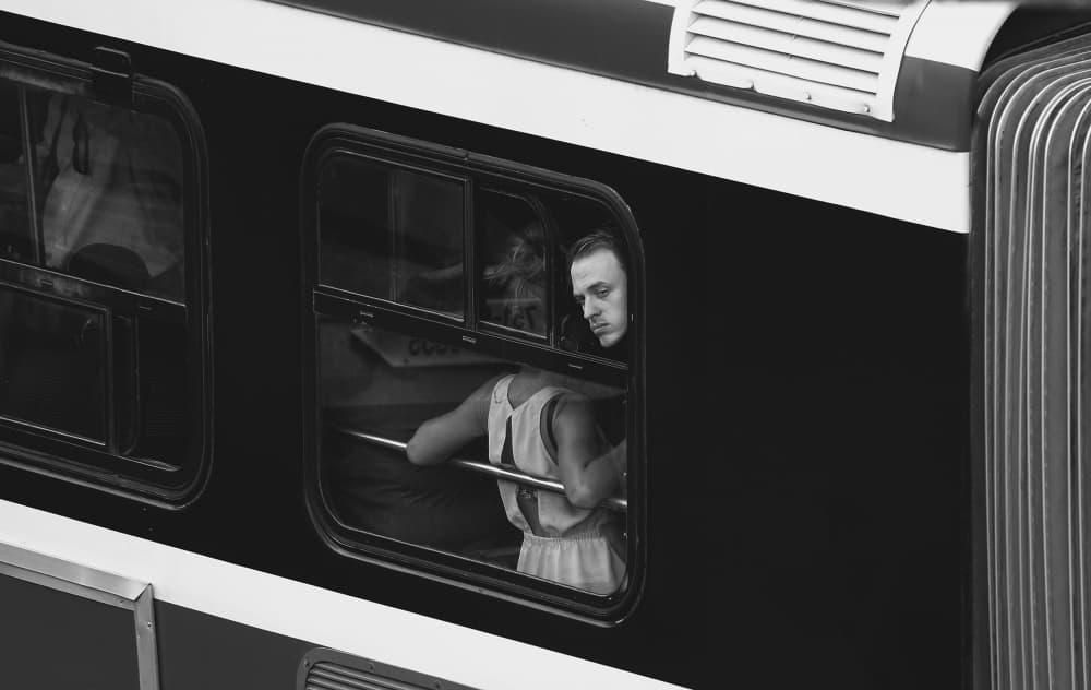 Pensive Train Journey by Jian Wang — canvas wall art