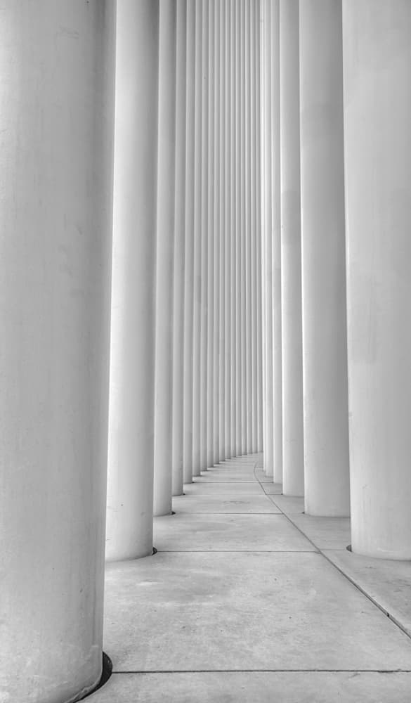 White Pillars Perspective by Guy Krier — canvas wall art