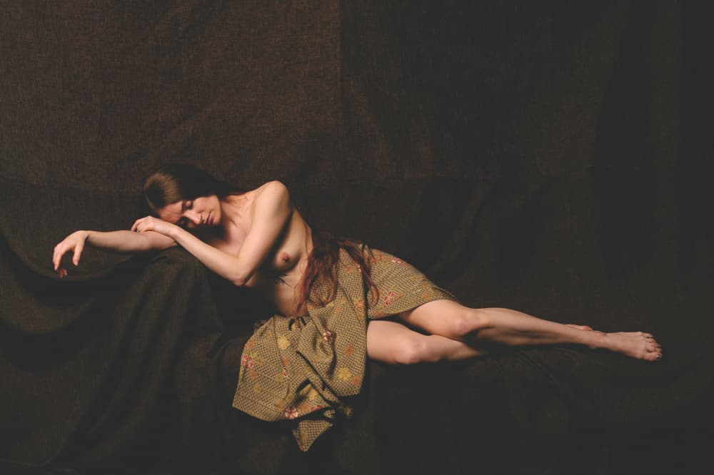 Graceful Sleeping Nude by Offer Ellbogen — canvas wall art