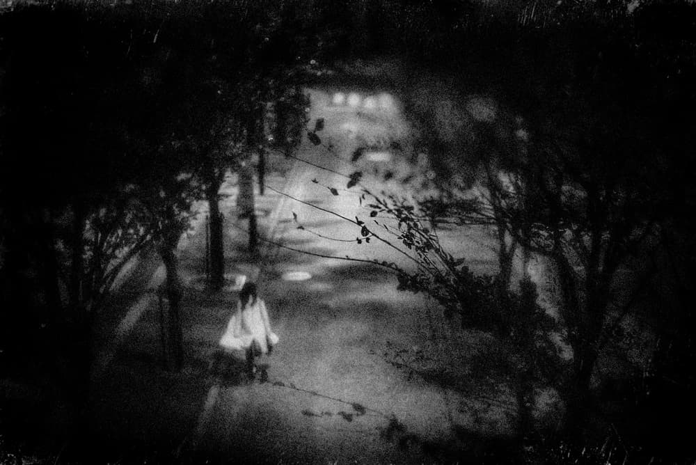 Solitary Figure Dark Path by Teruhiko Tsuchida — canvas wall art