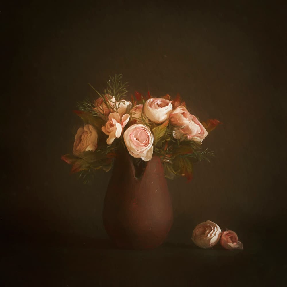 Moody Floral Arrangement by Cicek Kiral — canvas wall art