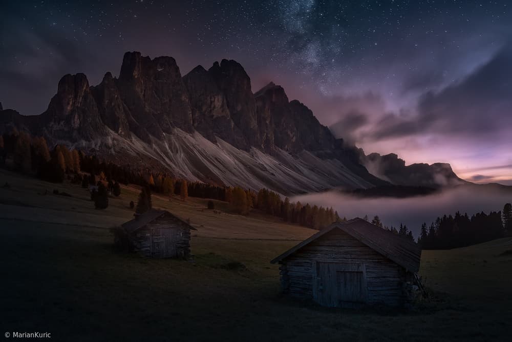 Dolomites Starry Night by Marian Kuric QEP — canvas wall art