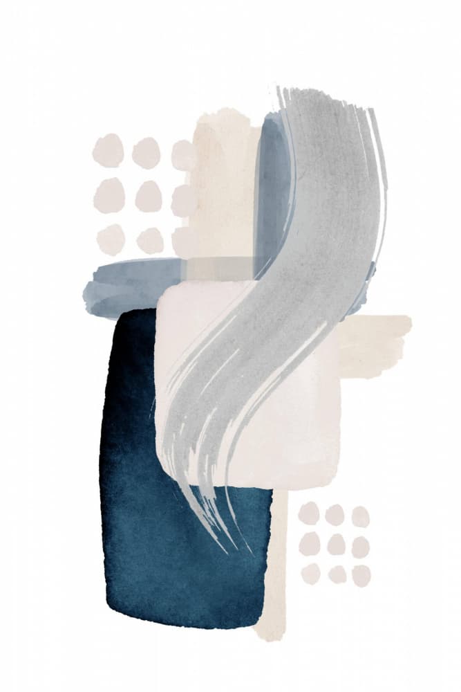 Abstract Blue Brushstrokes by Sally Ann Moss — canvas wall art