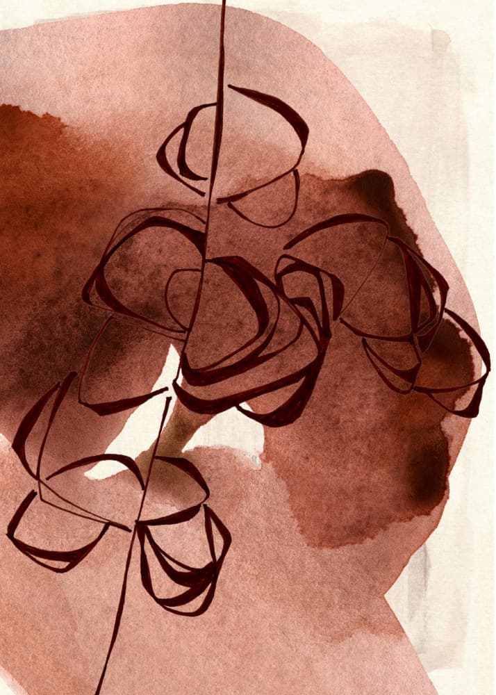 Terracotta Floral Abstract by Jenja Braun — canvas wall art