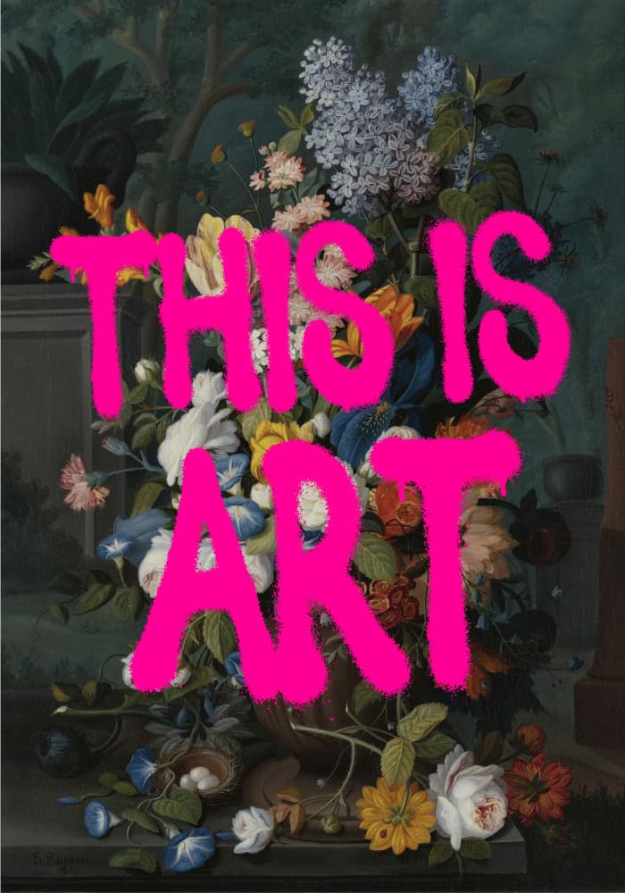 Pink Graffiti Floral Still Life by Athene Fritsch — canvas wall art