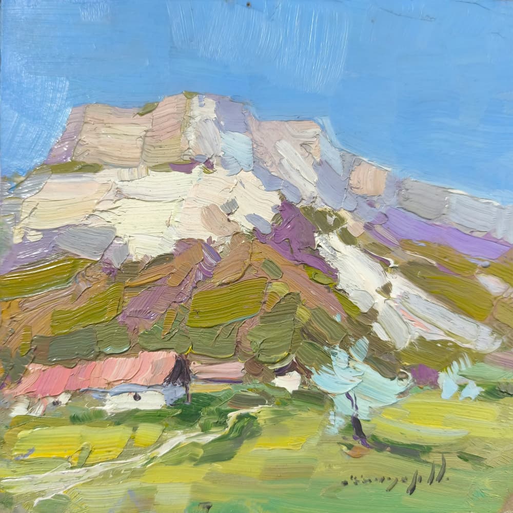 Bright Mountain Landscape by Alexander Shandor — canvas wall art