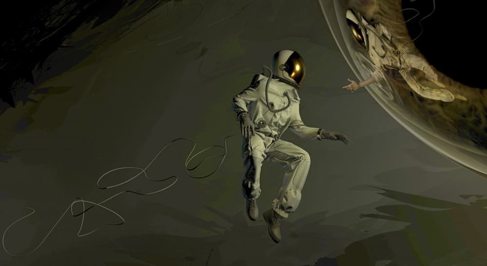 Astronaut's Ethereal Encounter by DDiArte — canvas wall art
