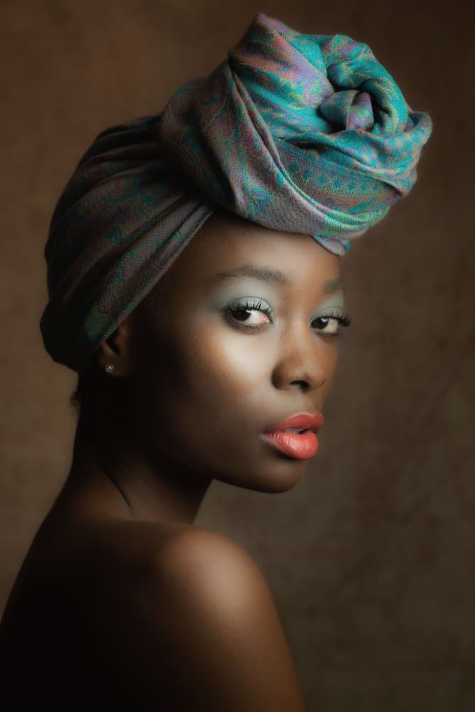 Elegant Woman Headwrap by Ruth Franke — canvas wall art