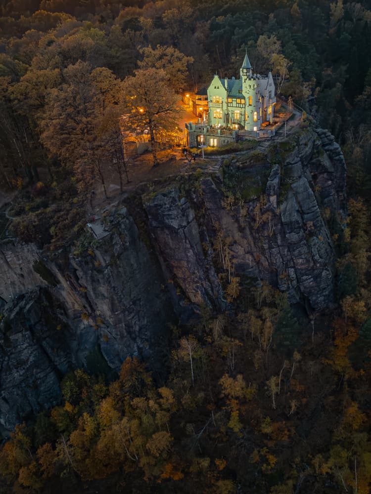 Illuminated Cliff Castle by Ilona Rosenkrancová — canvas wall art