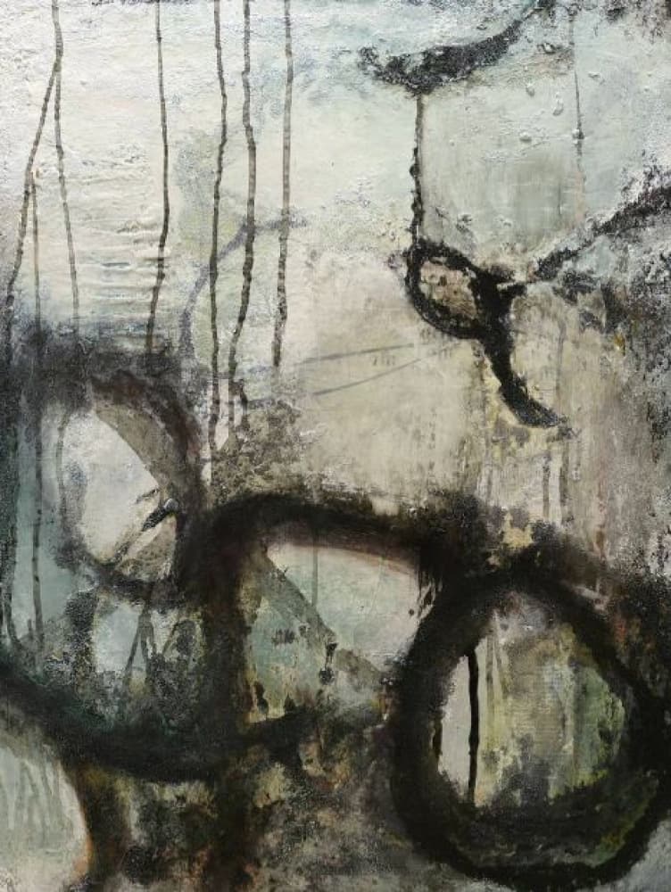 Distressed Abstract Flow by Deb Chaney — canvas wall art