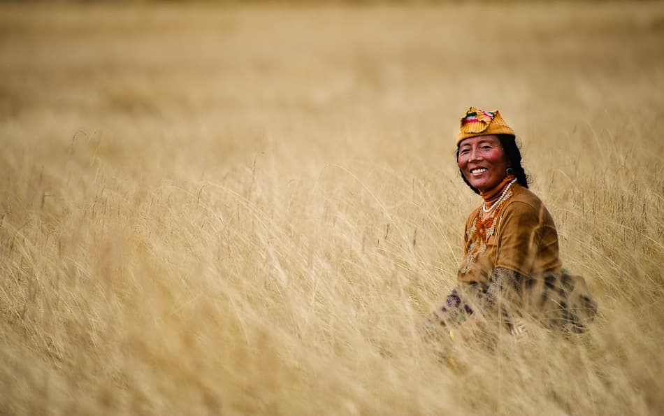 Smiling Woman Golden Field by Nicolas Marino — canvas wall art