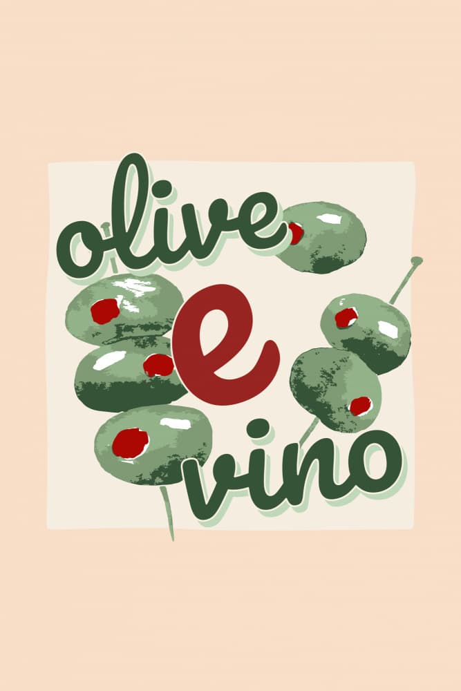 Olive E Vino by Karen Menzenbach — canvas wall art