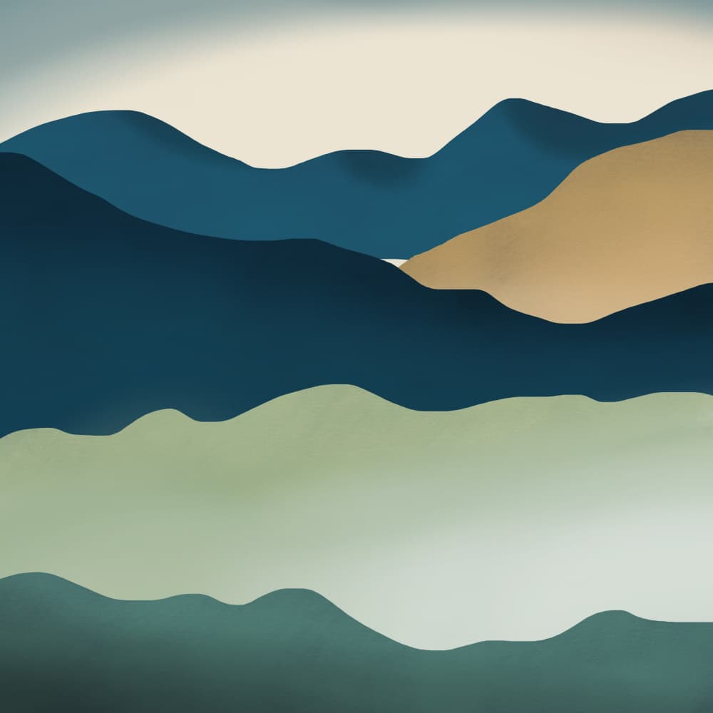 Layered Mountain Landscape by Little Dean — canvas wall art
