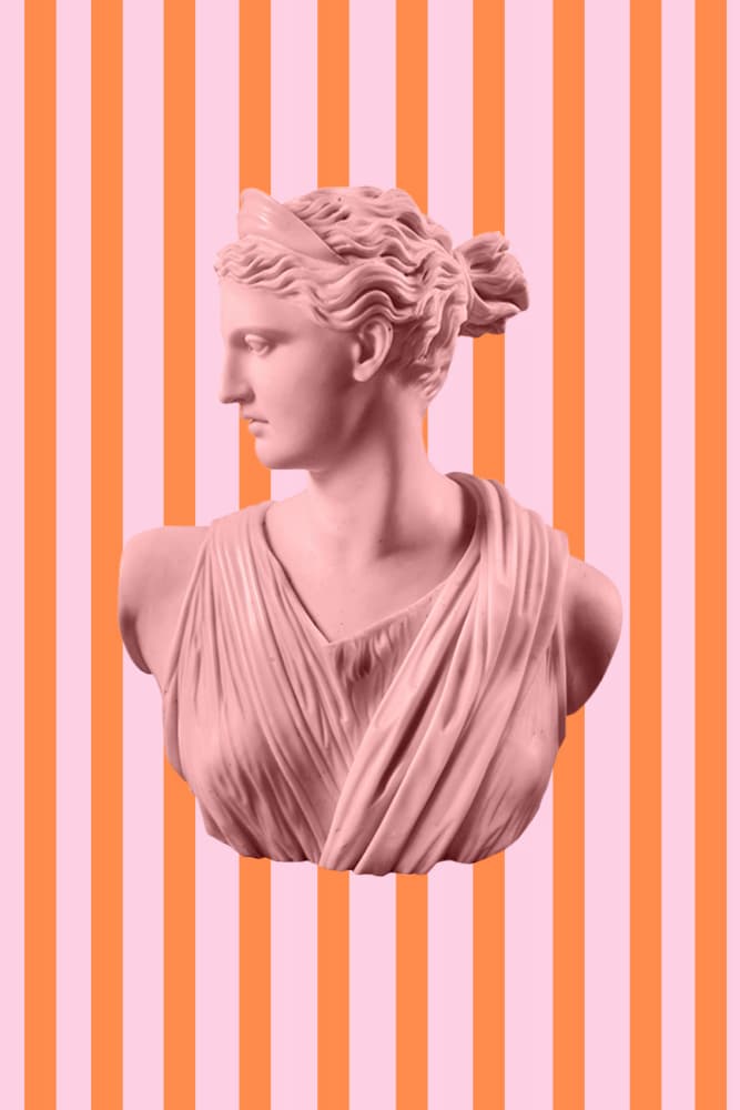 Artemispinkorangestripes Ratio2x3 by Talitha McQueen — canvas wall art