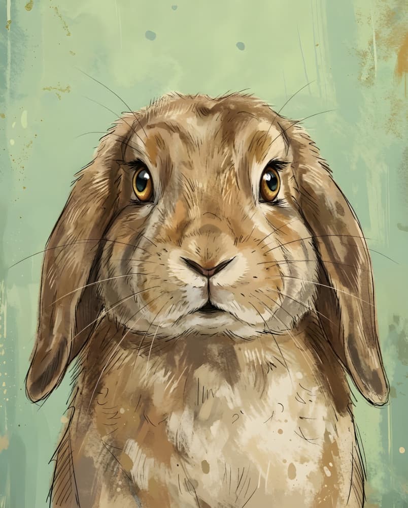 Sweet Brown Bunny by HUGO — canvas wall art