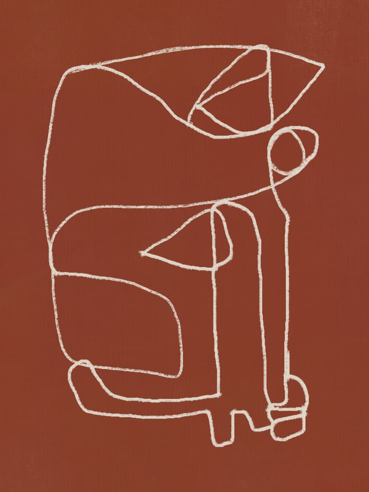 Abstract Terracotta Figure by Little Dean — canvas wall art