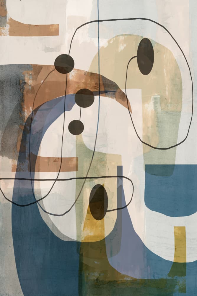 Fluid Forms Earthy Blue by casa cartissi — canvas wall art