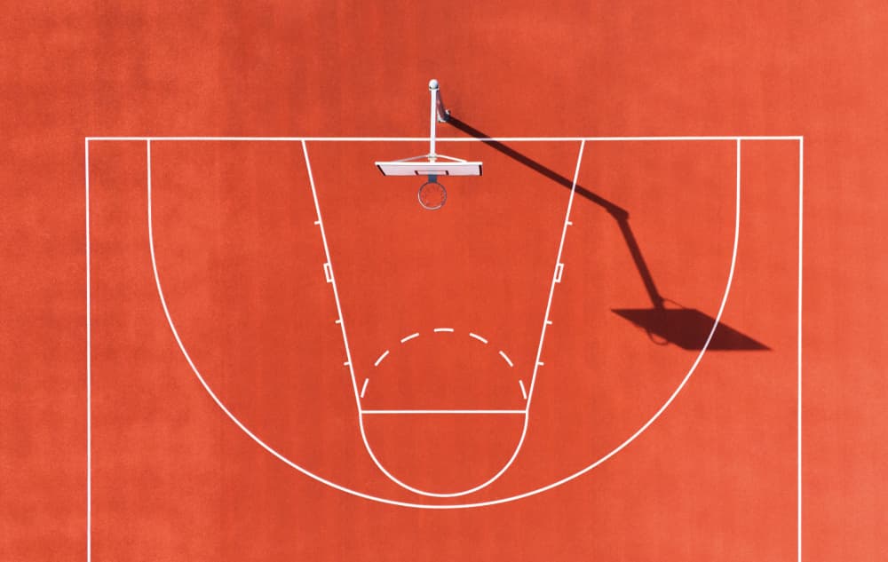 Overhead Basketball Court Shadow by Streiff Marcel — canvas wall art