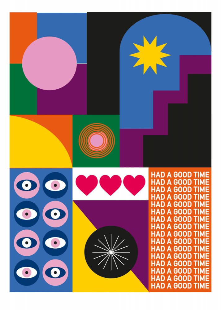 Playful Geometric Good Times by SERGIO ORTIZ — canvas wall art