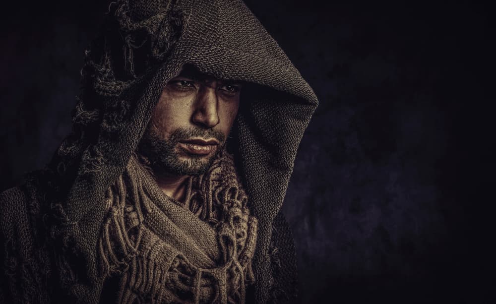 Pensive Hooded Man by gNo — canvas wall art