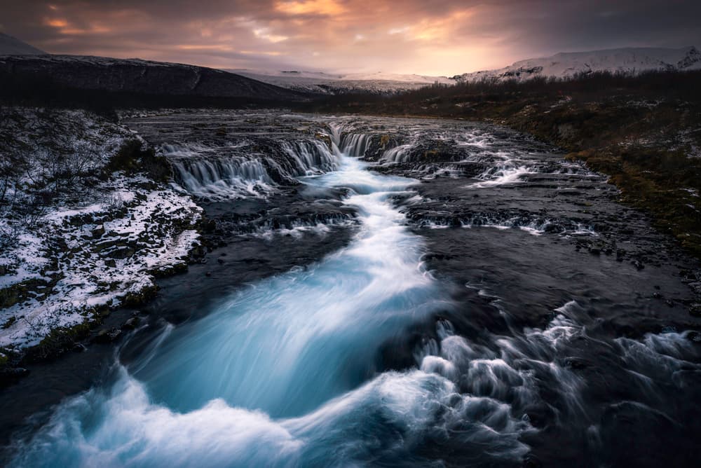 Winter River Cascade by Jorge Ruiz Dueso — canvas wall art