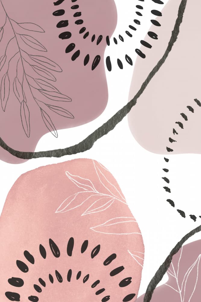Soft Pink Organic Shapes by Sally Ann Moss — canvas wall art