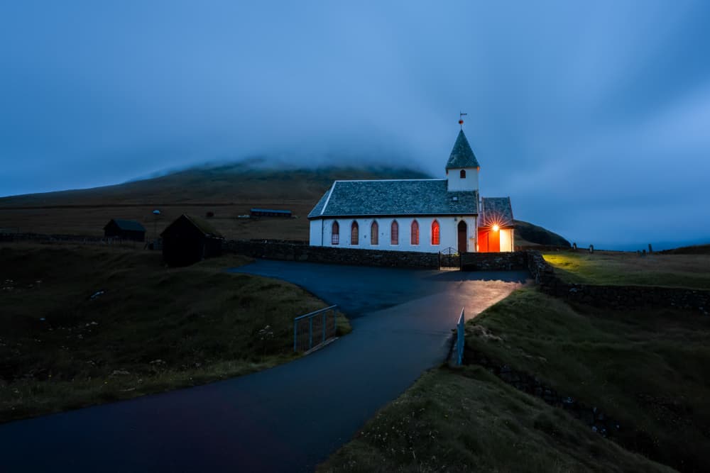 Misty Evening Church by Chuan Chen APA — canvas wall art
