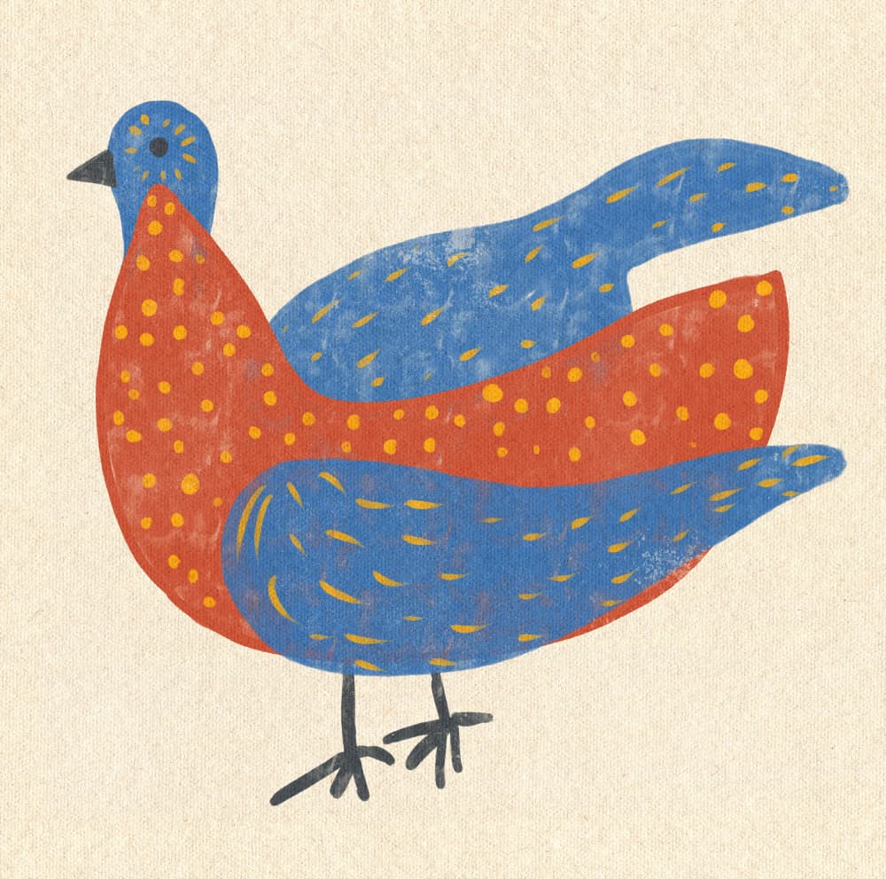 Colorful Folk Art Bird by Nicholas — canvas wall art