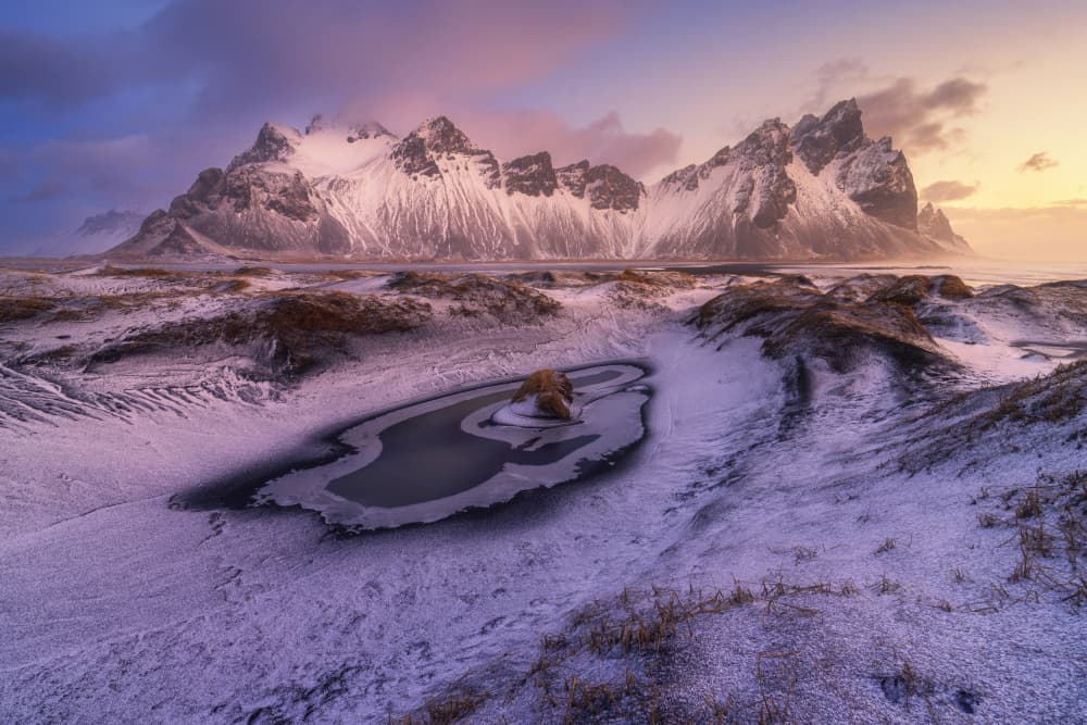 Frozen Mountain Twilight by Rodrigo Núñez Buj — canvas wall art