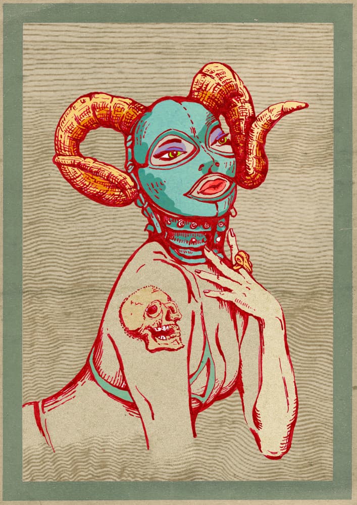 Gothic Masked Woman Portrait by Olga Galeeva — canvas wall art