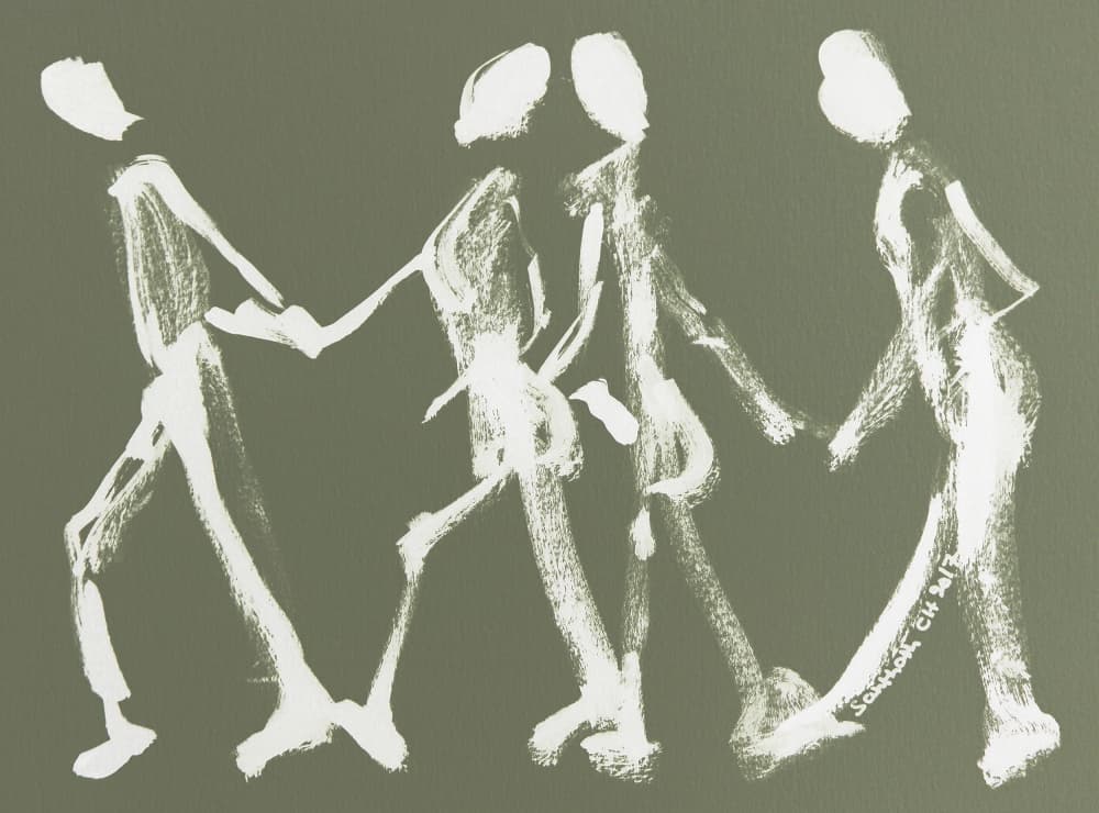 Abstract People Walking by Santhosh ch — canvas wall art