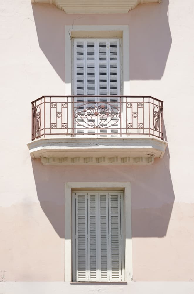 Sunny Pink Balcony by Henrike Schenk — canvas wall art