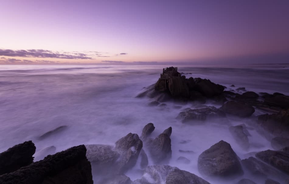Purple Twilight Coastline by Jorge Feteira — canvas wall art