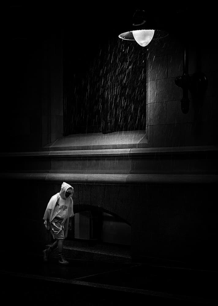 Solitary Rain Walk by Emma Zhao — canvas wall art