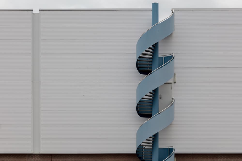 Blue Spiral Staircase by Theo Luycx — canvas wall art