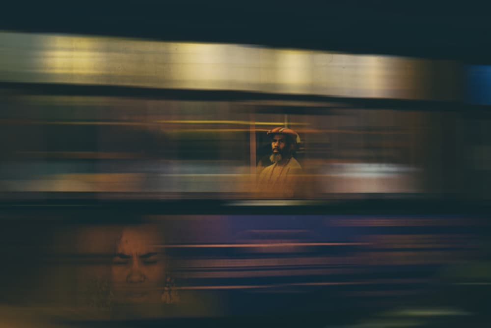 Pensive Man City Motion by Rob Li — canvas wall art