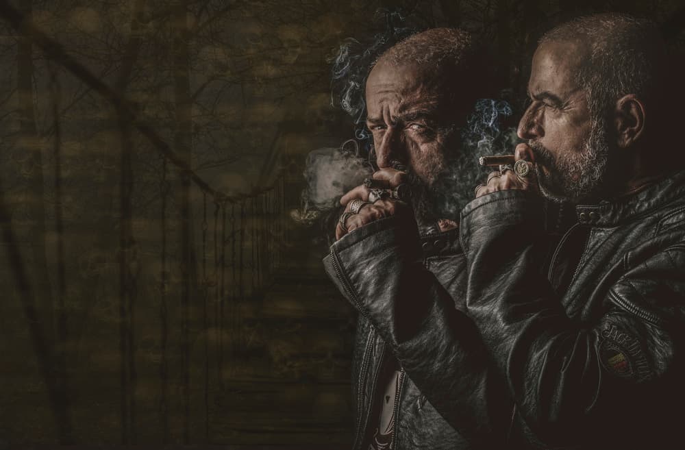 Smoker's Intense Reflection by gNo — canvas wall art