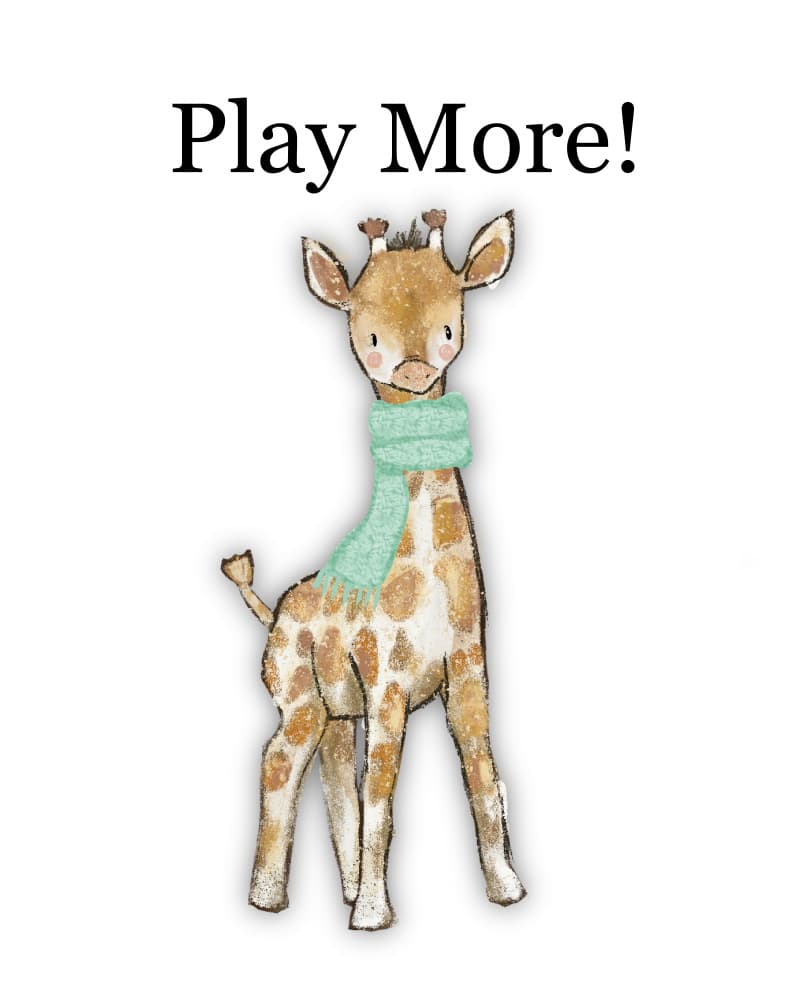 Baby Giraffe with Scarf by Saba Rauf — canvas wall art
