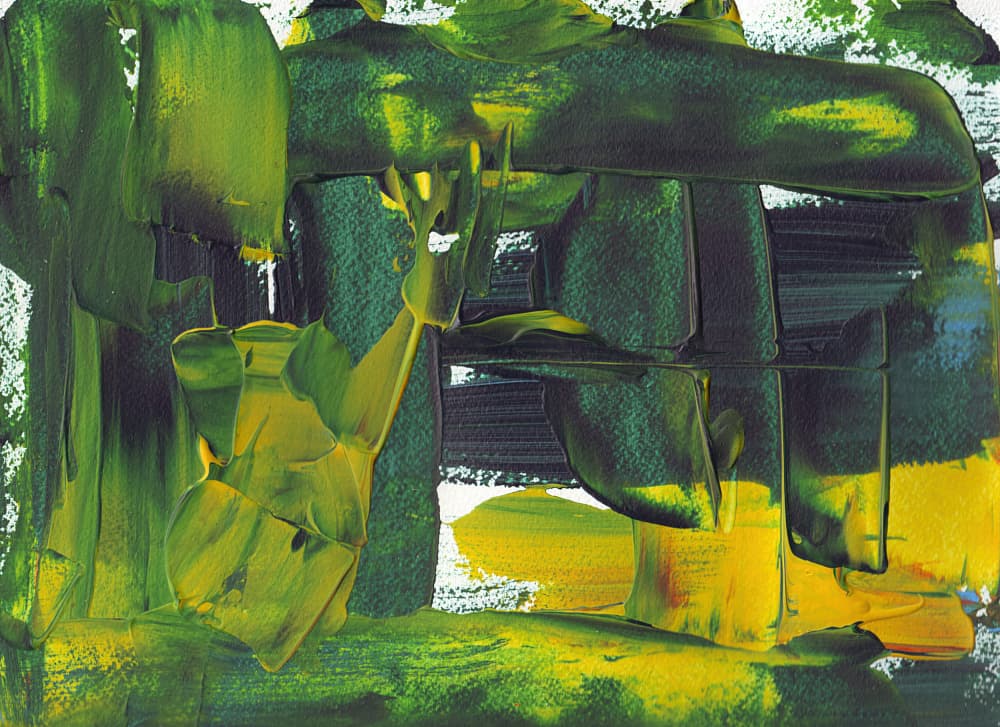 Vibrant Green Yellow Abstract by Rafal Kulik — canvas wall art