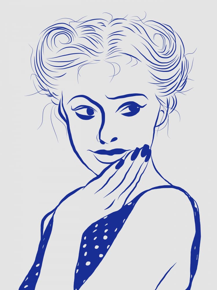 Elegant Woman's Gaze by Little Dean — canvas wall art