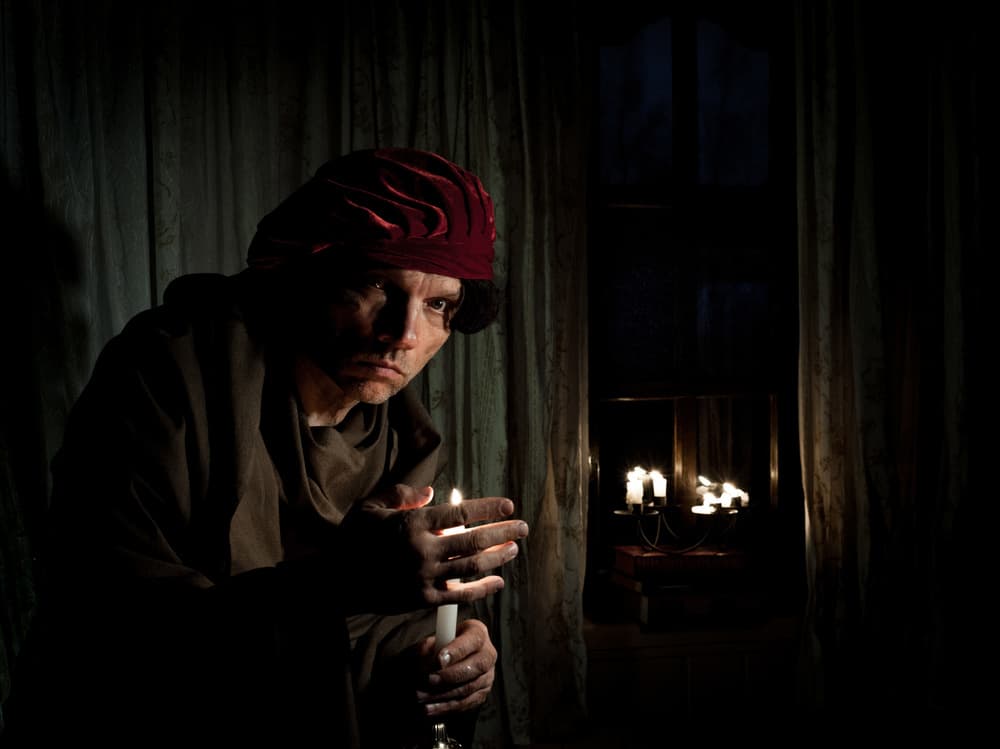 Dramatic Candlelight Portrait by Viktor Cherkasov — canvas wall art