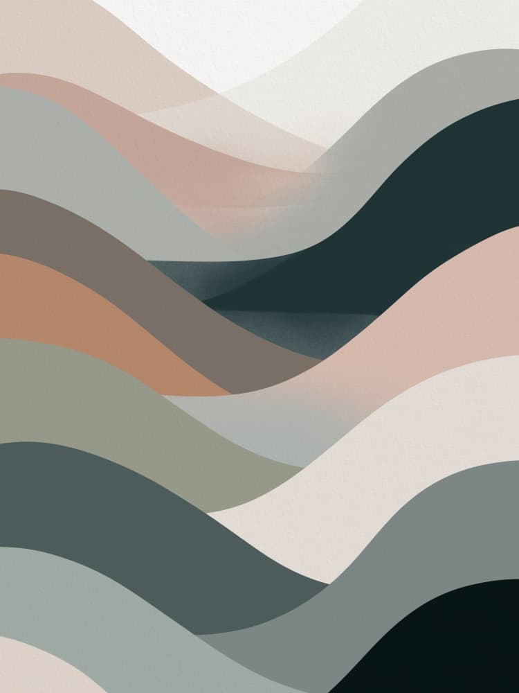 Muted Layered Landscape by Little Dean — canvas wall art