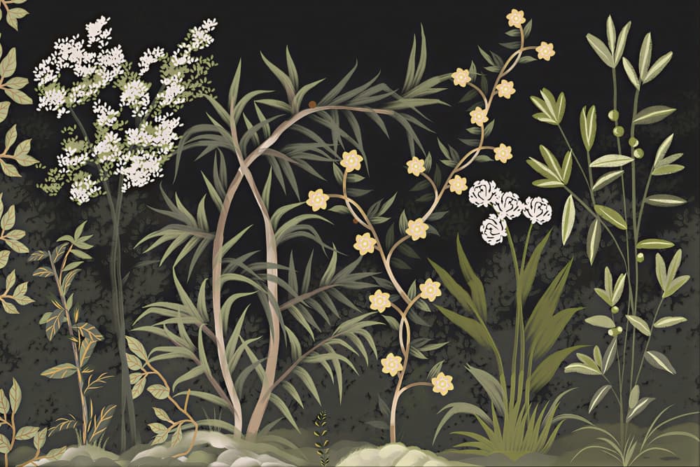 Dark Botanical Garden by Josie George — canvas wall art
