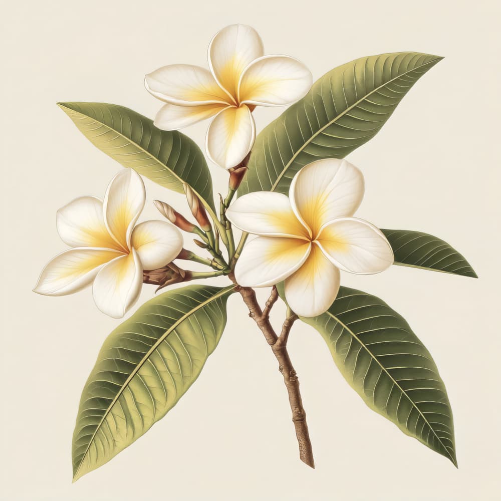 Elegant Plumeria Flowers by Bilge Paksoylu — canvas wall art