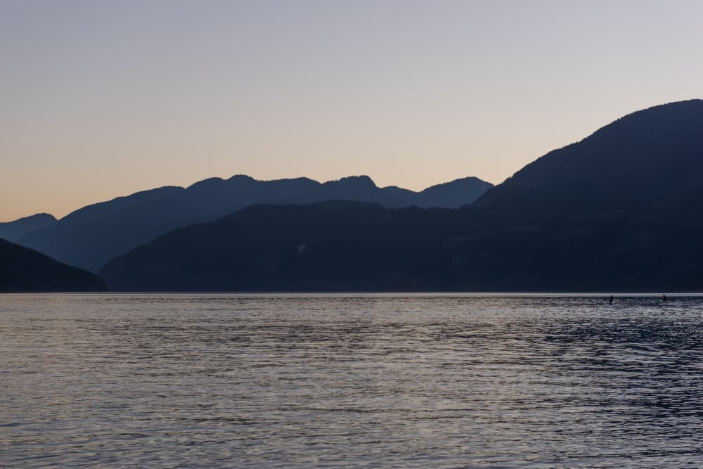 Twilight Mountain Waters by Lynann Colligan — canvas wall art