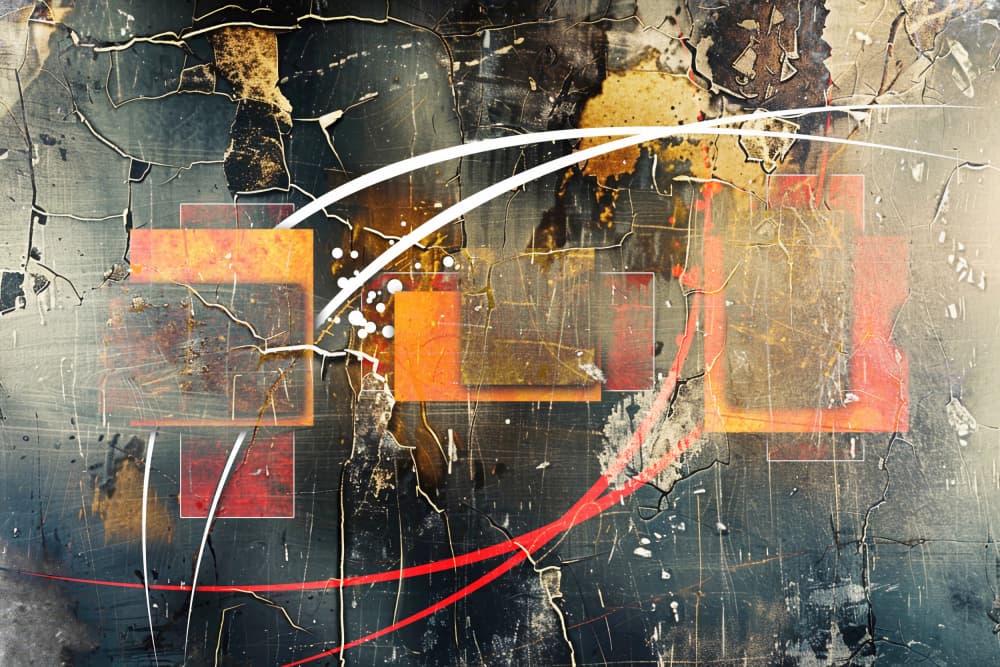 Vibrant Industrial Grunge by Rafal Kulik — canvas wall art