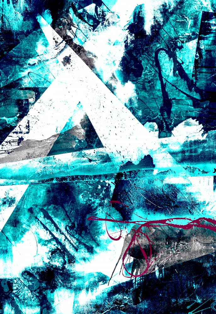 Dynamic Teal Geometry by Mikael Altersten — canvas wall art