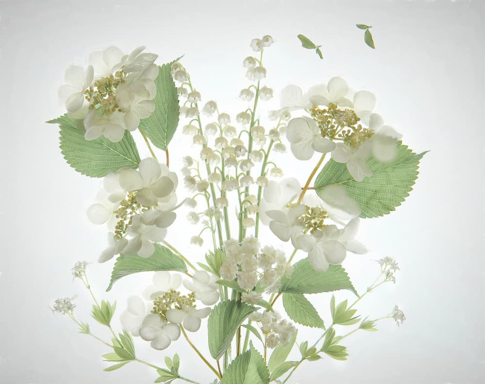 White Lily Valley Bouquet by Catherine Wang — canvas wall art